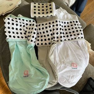 Nanit Breathing wear swaddles and band 0-3 month